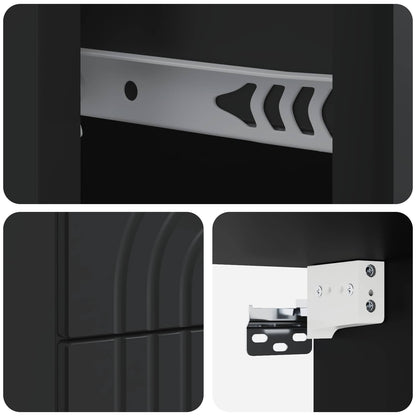 Wall-Mounted Bedside Cabinet 2 pcs Black 33 x 34.5 x 40 cm