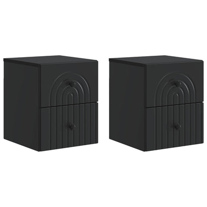Wall-Mounted Bedside Cabinet 2 pcs Black 33 x 34.5 x 40 cm