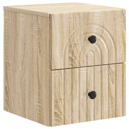 Wall-Mounted Bedside Cabinet Sonoma Oak 33 x 34.5 x 40 cm
