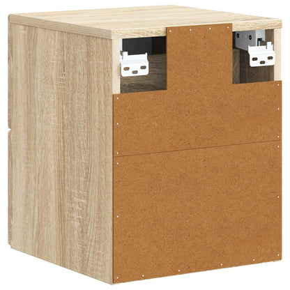 Wall-Mounted Bedside Cabinet Sonoma Oak 33 x 34.5 x 40 cm