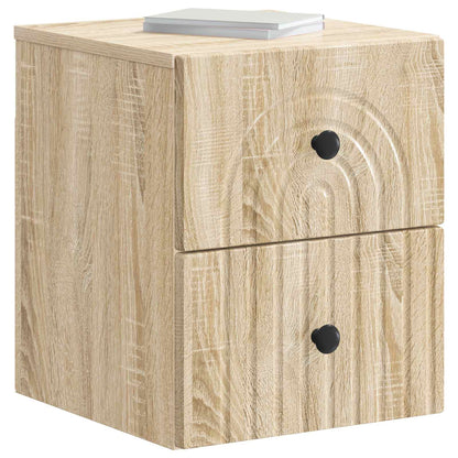 Wall-Mounted Bedside Cabinet Sonoma Oak 33 x 34.5 x 40 cm