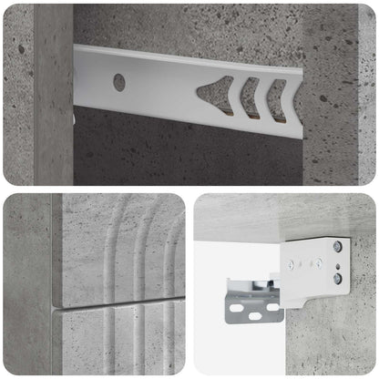 Wall-Mounted Bedside Cabinet with Drawer 2 pcs Concrete Grey