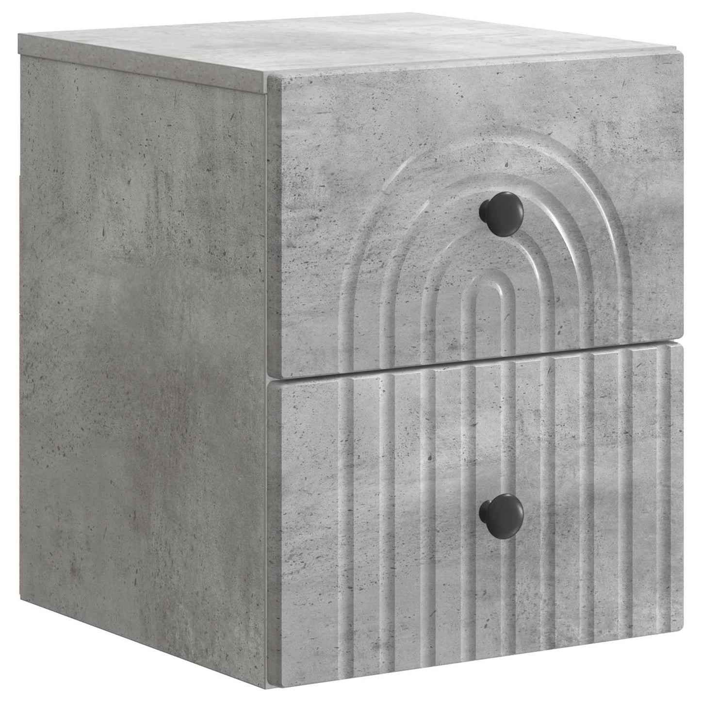 Wall-Mounted Bedside Cabinet with Drawer 2 pcs Concrete Grey