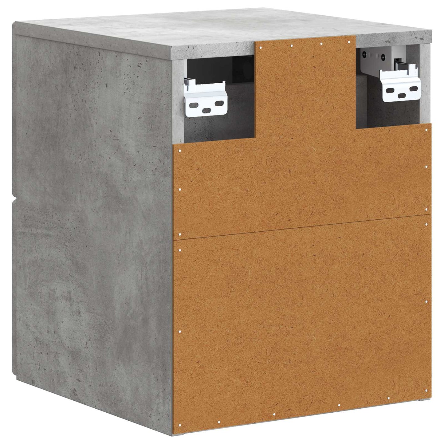 Wall-Mounted Bedside Cabinet with Drawer 2 pcs Concrete Grey