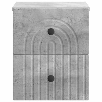 Wall-Mounted Bedside Cabinet with Drawer 2 pcs Concrete Grey