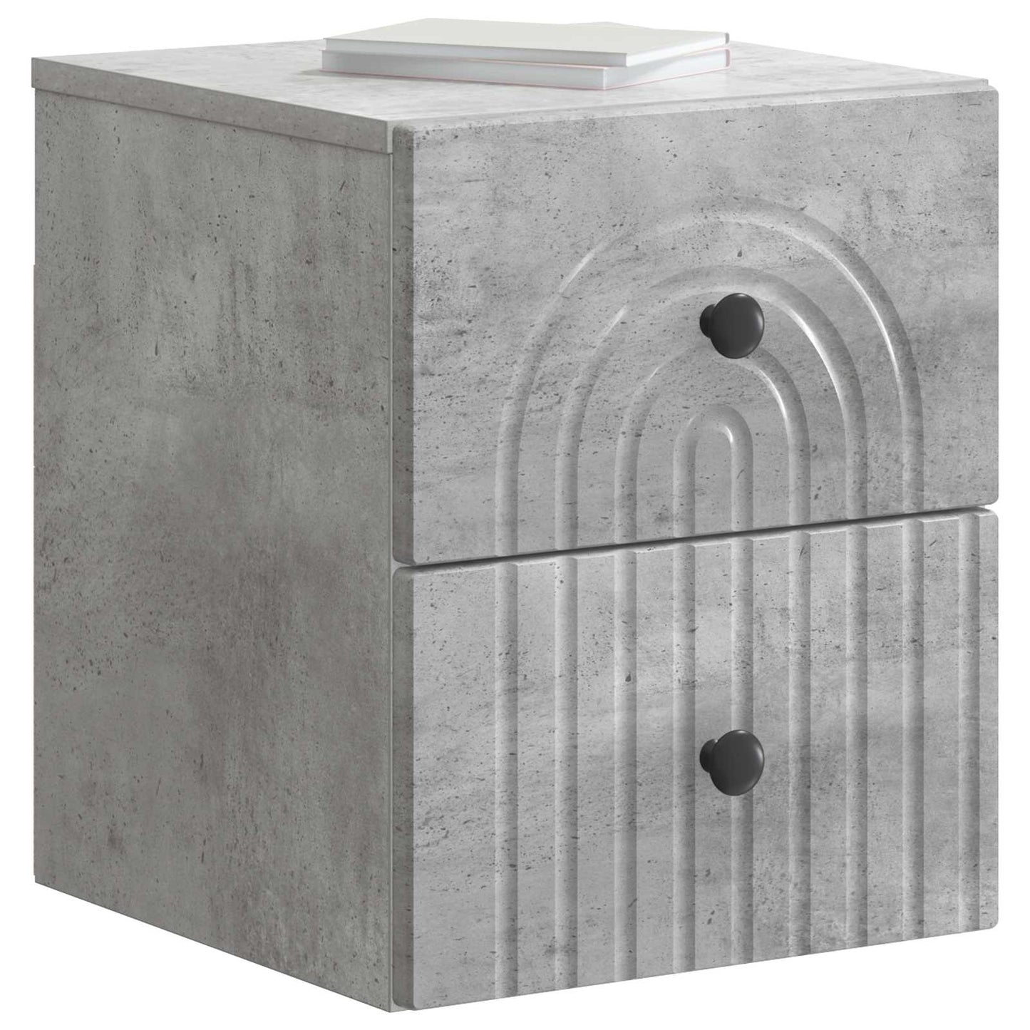 Wall-Mounted Bedside Cabinet with Drawer 2 pcs Concrete Grey