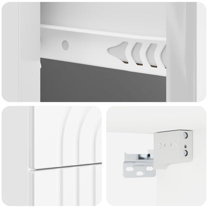 Wall-Mounted Bedside Cabinet with Drawer 2 pcs High Gloss White