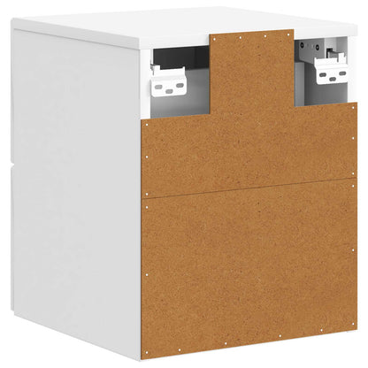 Wall-Mounted Bedside Cabinet with Drawer 2 pcs High Gloss White
