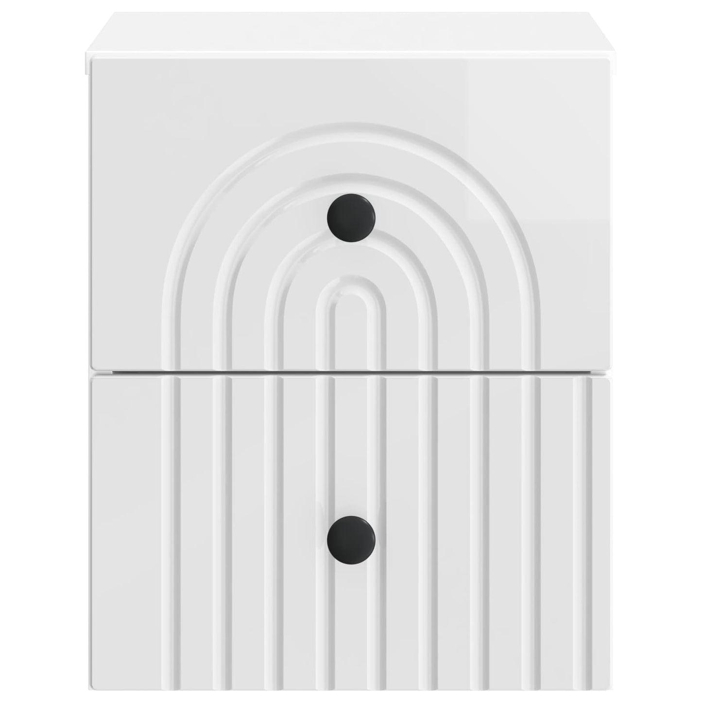 Wall-Mounted Bedside Cabinet 2 pcs High Gloss White
