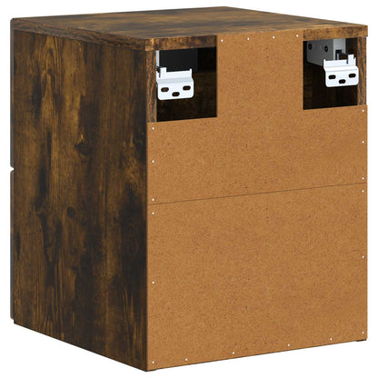 Wall-Mounted Bedside Cabinet Smoked Oak 33 x 34.5 x 40 cm