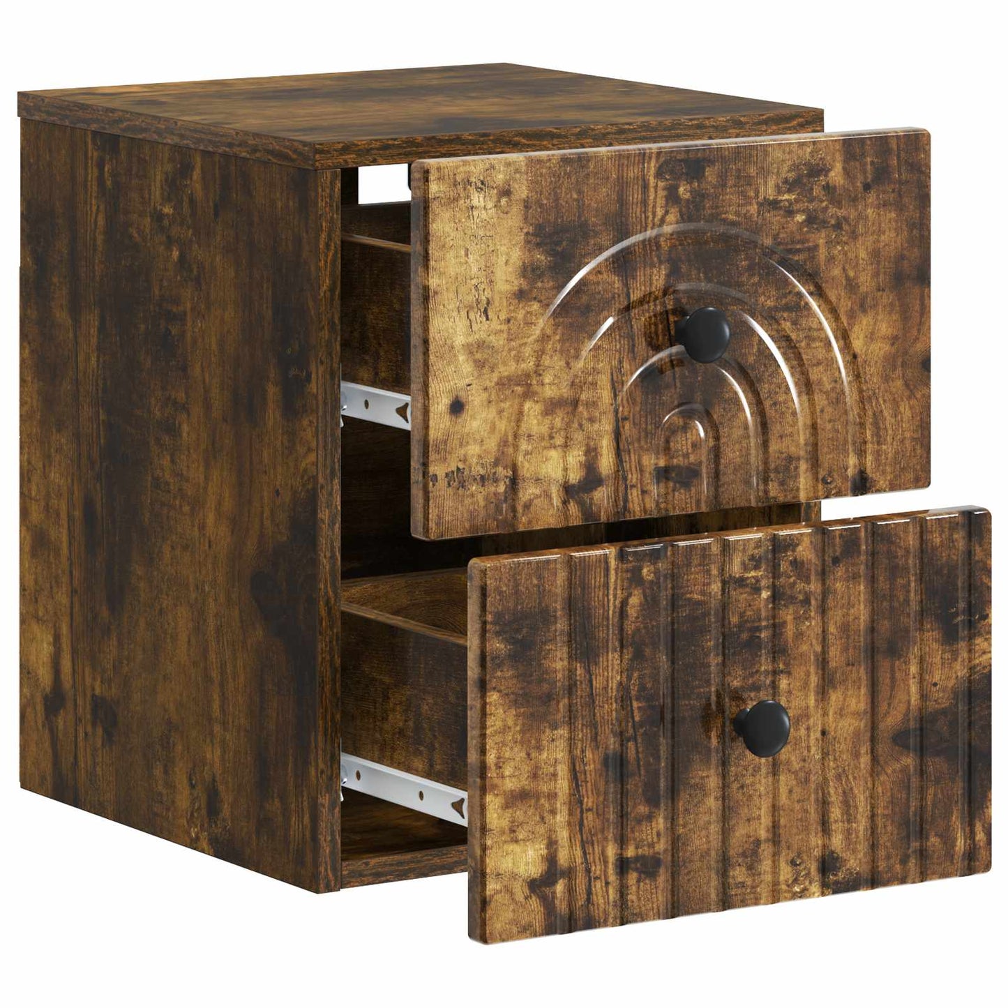 Wall-Mounted Bedside Cabinet 2 pcs Smoked Oak 33 x 34.5 x 40 cm