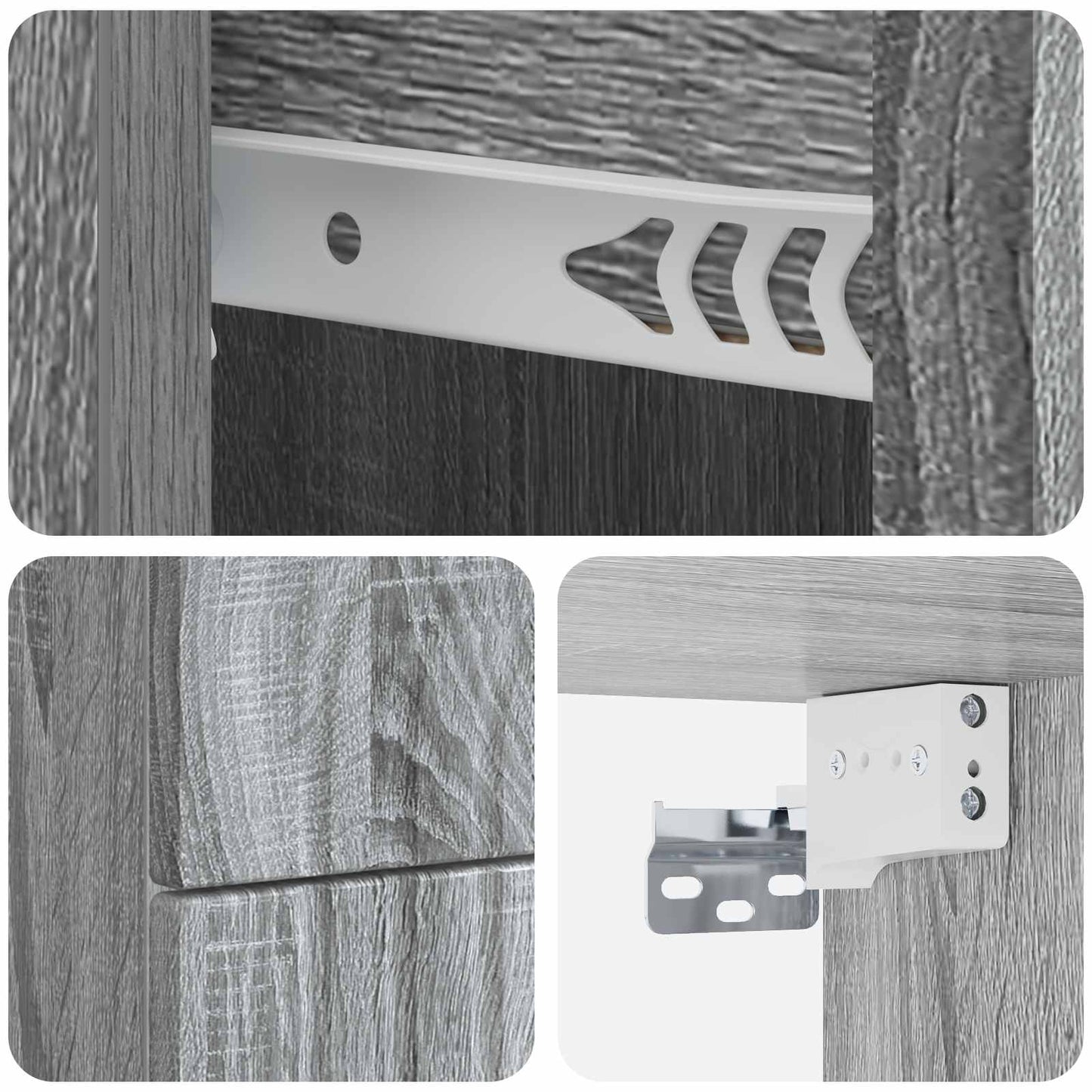 Wall-Mounted Bedside Cabinet 2 pcs Grey Sonoma Engineered Wood