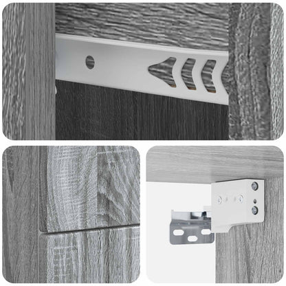 Wall-Mounted Bedside Cabinet 2 pcs Grey Sonoma Engineered Wood