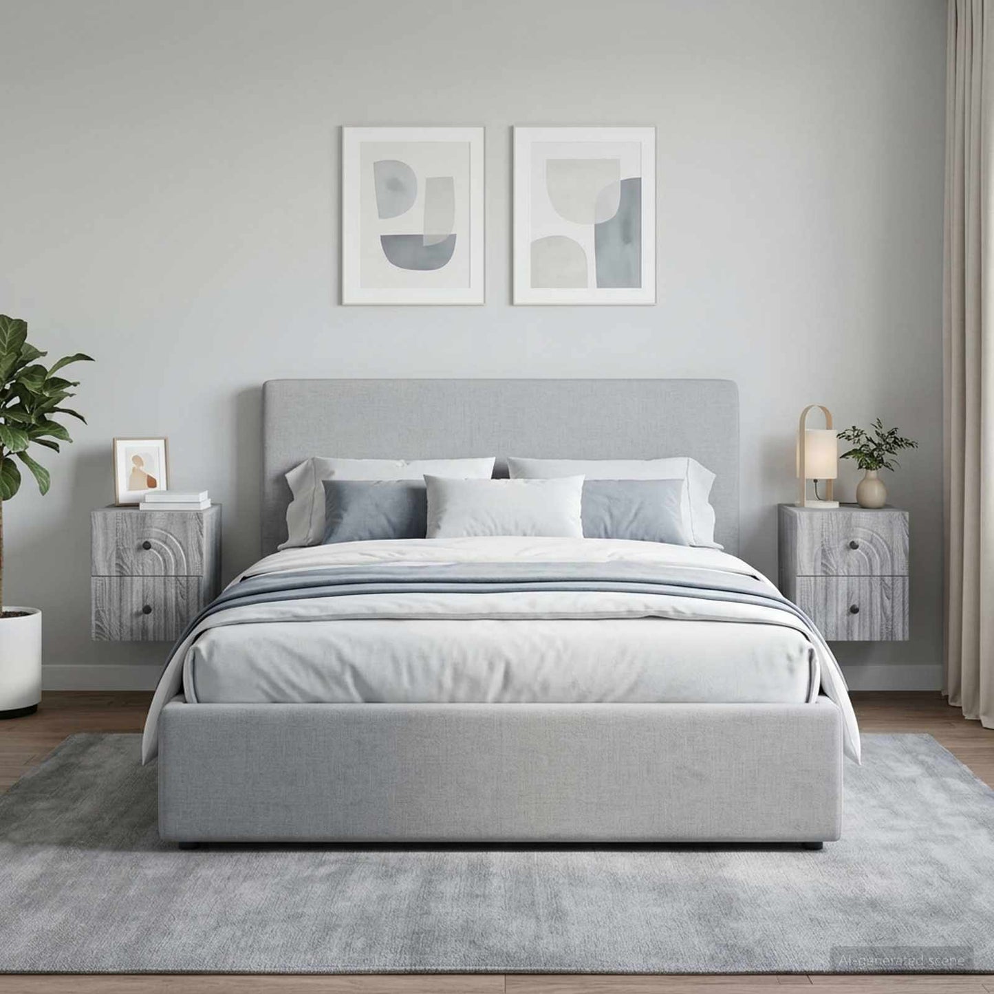 Wall-Mounted Bedside Cabinet 2 pcs Grey Sonoma Engineered Wood