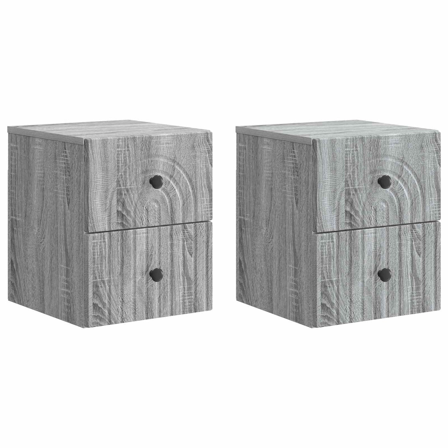 Wall-Mounted Bedside Cabinet 2 pcs Grey Sonoma Engineered Wood