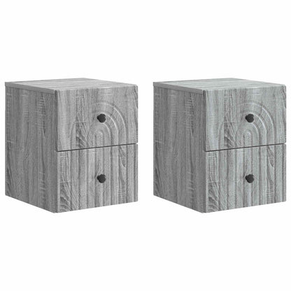 Wall-Mounted Bedside Cabinet 2 pcs Grey Sonoma Engineered Wood