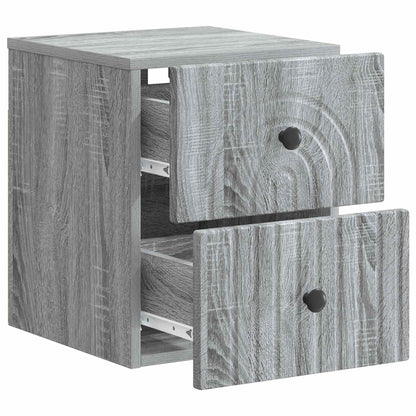 Wall-Mounted Bedside Cabinet 2 pcs Grey Sonoma Engineered Wood