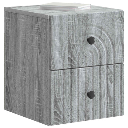 Wall-Mounted Bedside Cabinet 2 pcs Grey Sonoma Engineered Wood