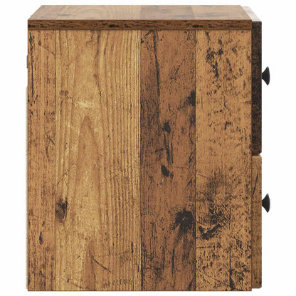Wall-Mounted Bedside Cabinet Old Wood 33 x 34.5 x 40 cm