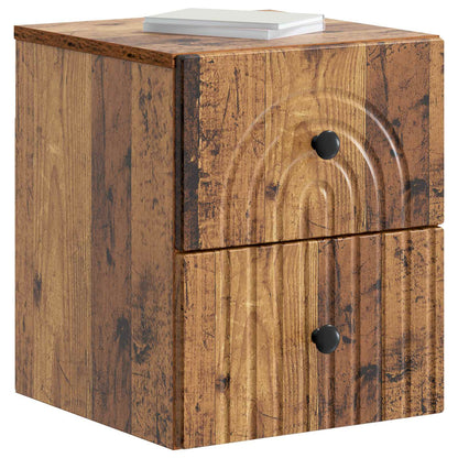 Wall-Mounted Bedside Cabinet 2 pcs Old Wood 33 x 34.5 x 40 cm