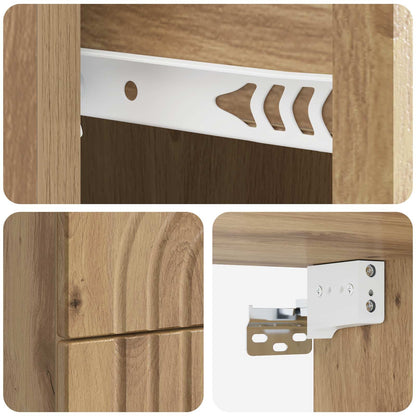 Wall-Mounted Bedside Cabinet 2 pcs Artisan Oak Engineered Wood