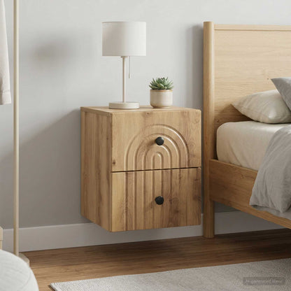 Wall-Mounted Bedside Cabinet 2 pcs Artisan Oak Engineered Wood