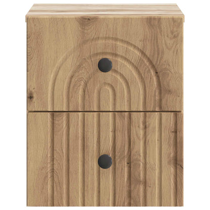 Wall-Mounted Bedside Cabinet 2 pcs Artisan Oak Engineered Wood