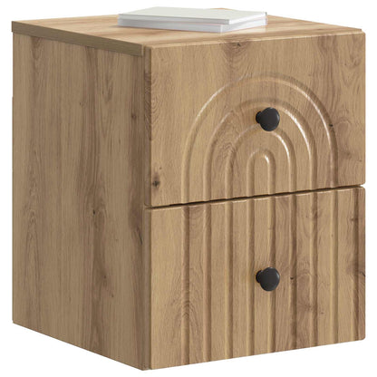 Wall-Mounted Bedside Cabinet 2 pcs Artisan Oak Engineered Wood