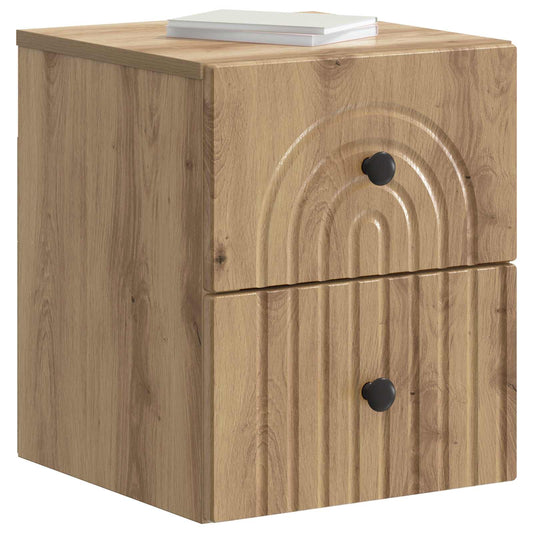 Wall-Mounted Bedside Cabinet 2 pcs Artisan Oak Engineered Wood