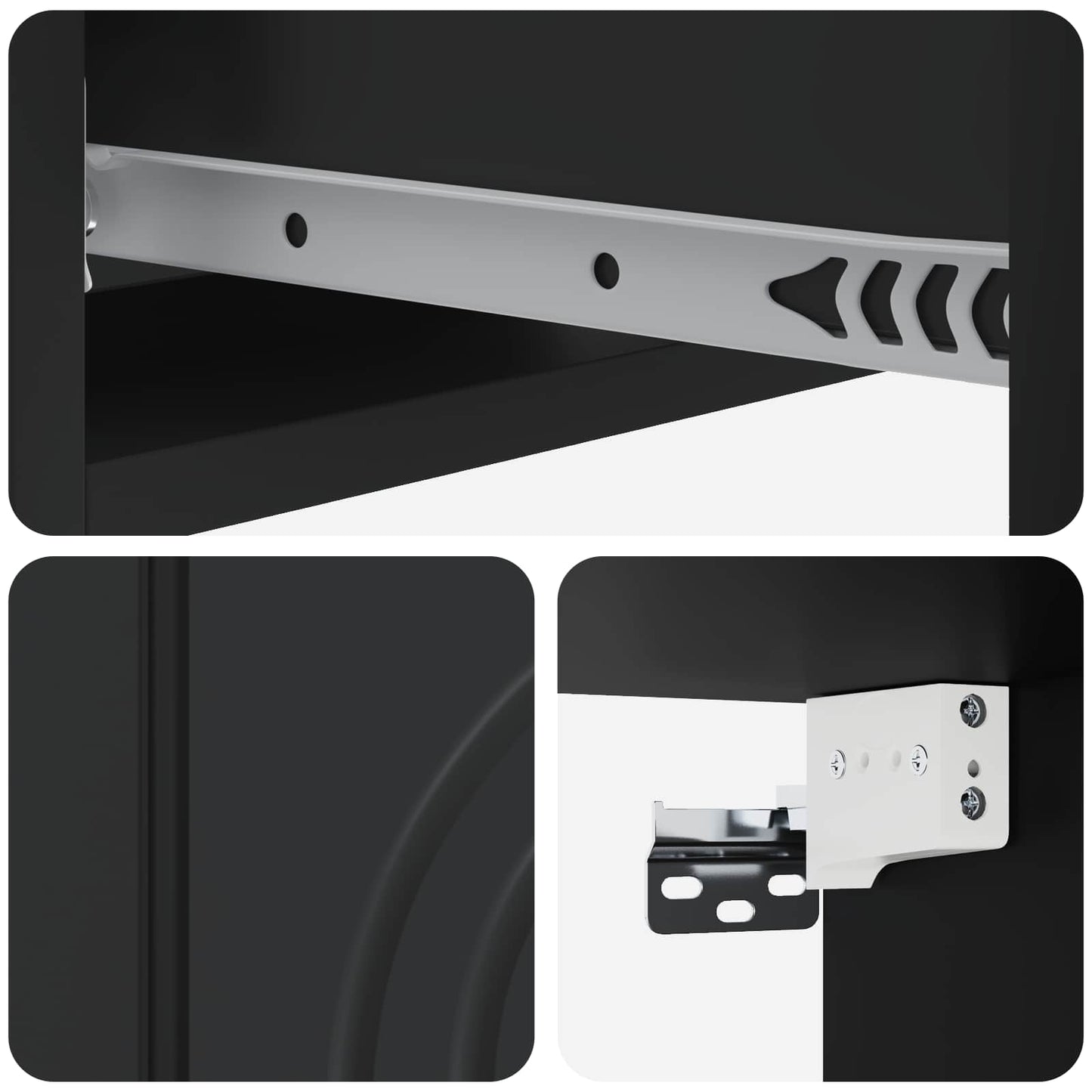 Wall-Mounted Side Table Black 59 x 34.5 x 17 cm Engineered Wood