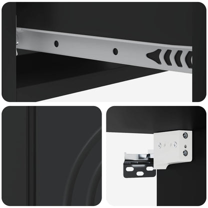 Wall-Mounted Side Table Black 59 x 34.5 x 17 cm Engineered Wood