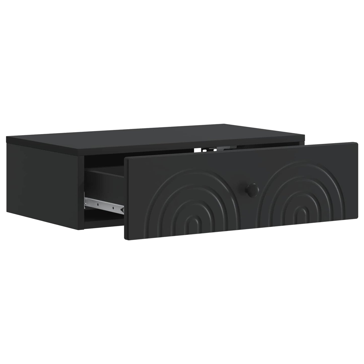 Wall-Mounted Side Table Black 59 x 34.5 x 17 cm Engineered Wood