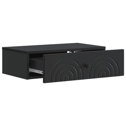 Wall-Mounted Side Table Black 59 x 34.5 x 17 cm Engineered Wood