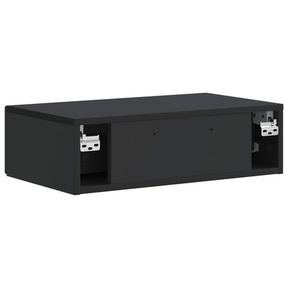 Wall-Mounted Side Table Black 59 x 34.5 x 17 cm Engineered Wood