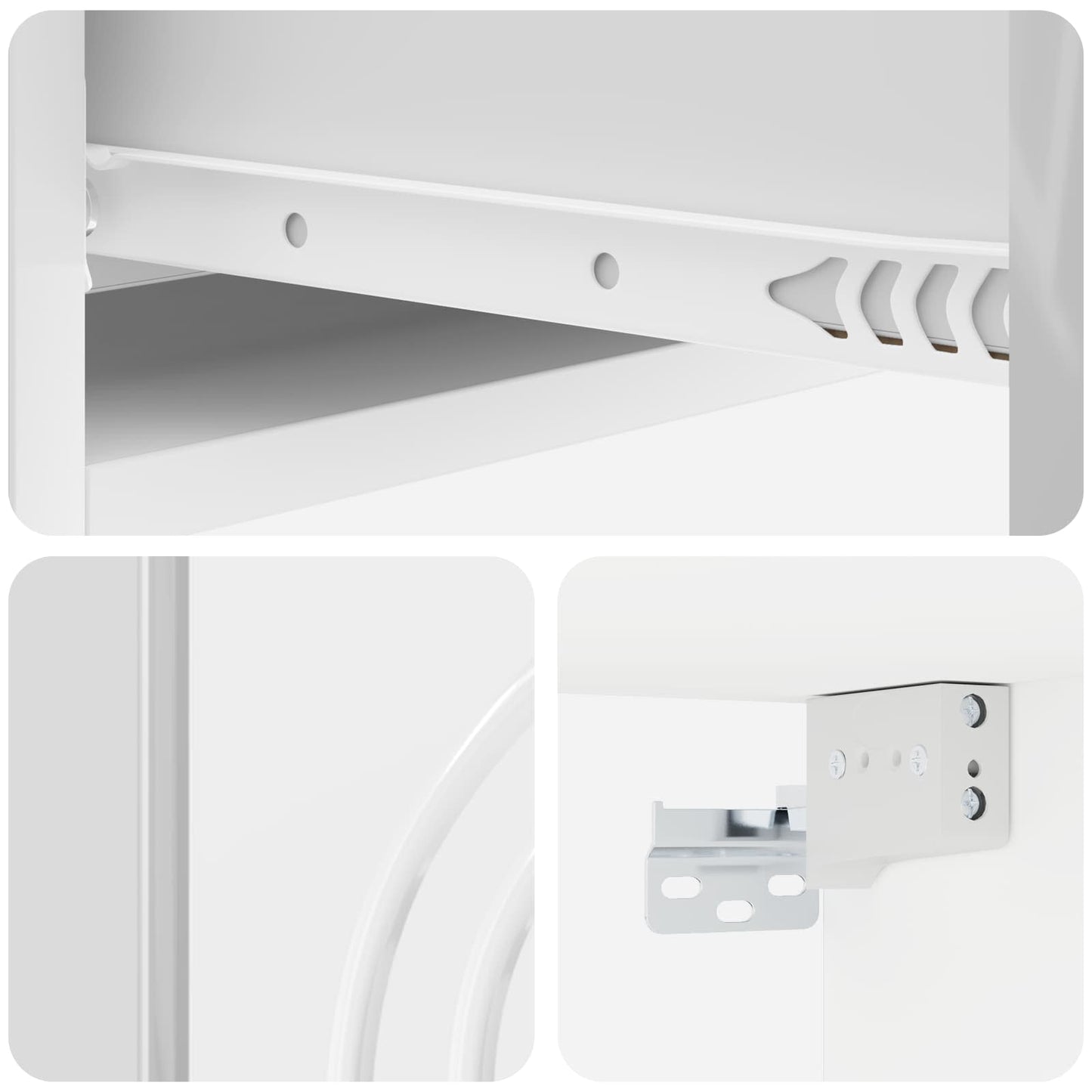 Wall-Mounted Side Table High Gloss White 59 x 34.5 x 17 cm