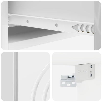 Wall-Mounted Side Table High Gloss White 59 x 34.5 x 17 cm
