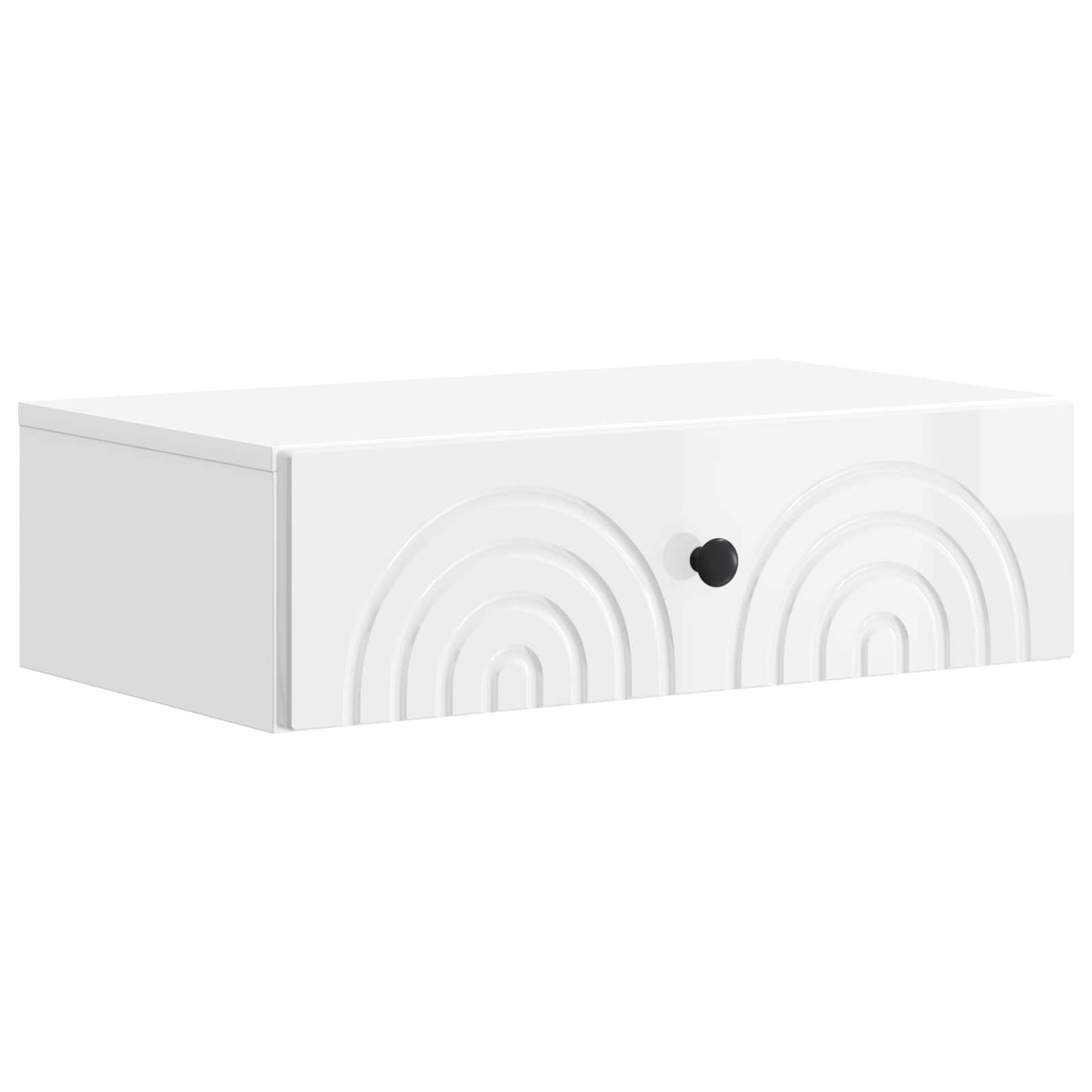 Wall-Mounted Side Table High Gloss White 59 x 34.5 x 17 cm
