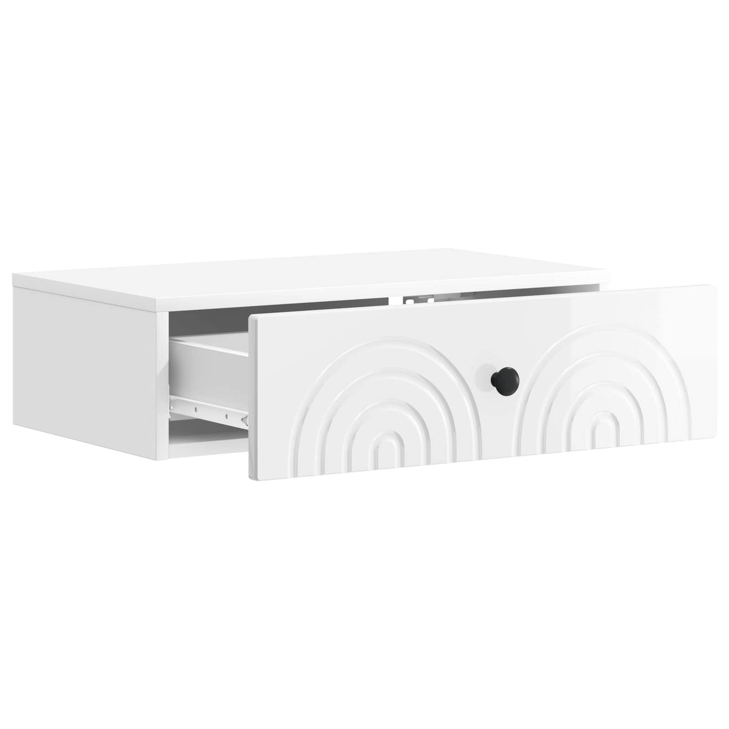 Wall-Mounted Side Table High Gloss White 59 x 34.5 x 17 cm