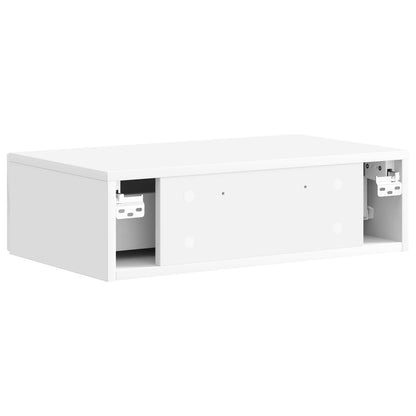 Wall-Mounted Side Table High Gloss White 59 x 34.5 x 17 cm