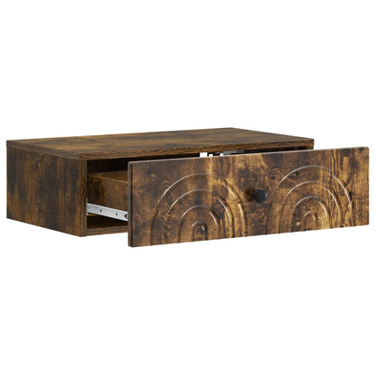 Wall-Mounted Side Table Smoked Oak 59 x 34.5 x 17 cm