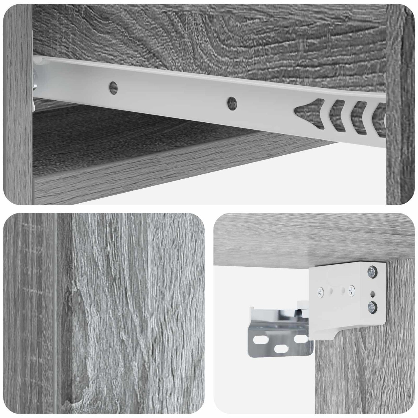 Wall-Mounted Side Table Grey Sonoma 59 x 34.5 x 17 cm