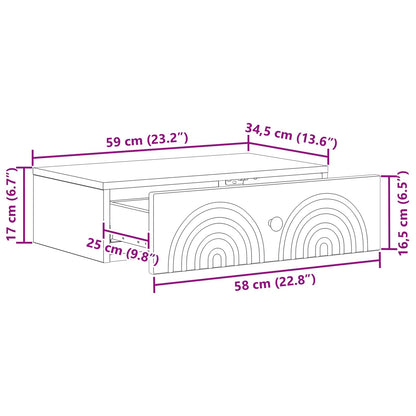 Wall-Mounted Side Table Grey Sonoma 59 x 34.5 x 17 cm