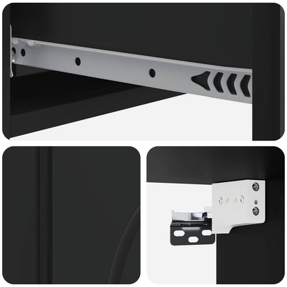 Wall-Mounted Side Table Wall-mounted Black 87.5 x 34.5 x 17 cm
