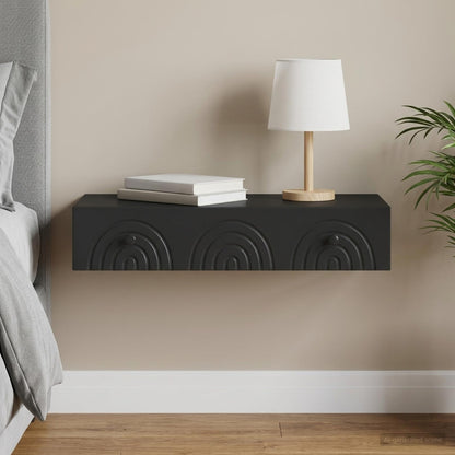 Wall-Mounted Side Table Wall-mounted Black 87.5 x 34.5 x 17 cm