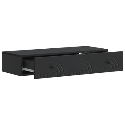Wall-Mounted Side Table Wall-mounted Black 87.5 x 34.5 x 17 cm