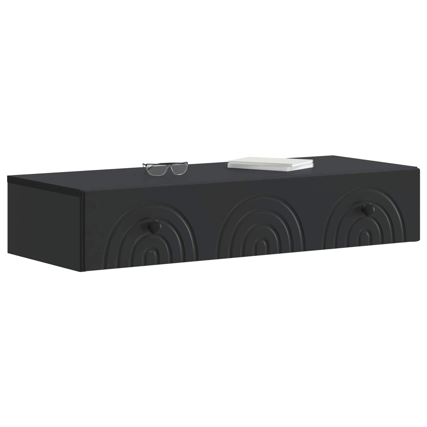 Wall-Mounted Side Table Wall-mounted Black 87.5 x 34.5 x 17 cm