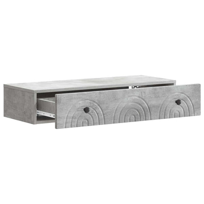 Wall-Mounted Side Table Concrete Grey 87.5 x 34.5 x 17 cm