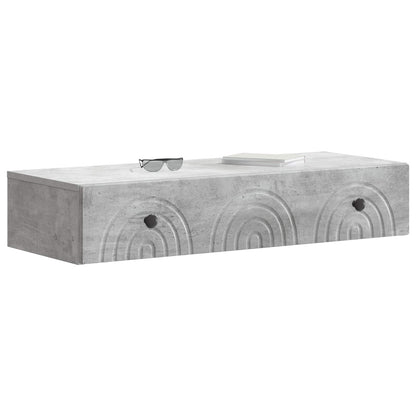 Wall-Mounted Side Table Concrete Grey 87.5 x 34.5 x 17 cm