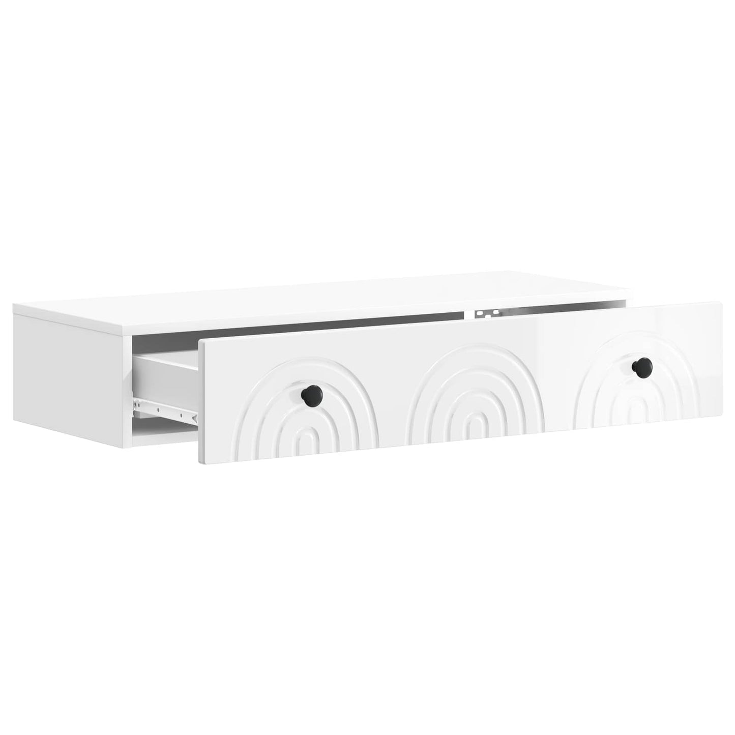 Wall-Mounted Side Table High Gloss White 87.5 x 34.5 x 17 cm