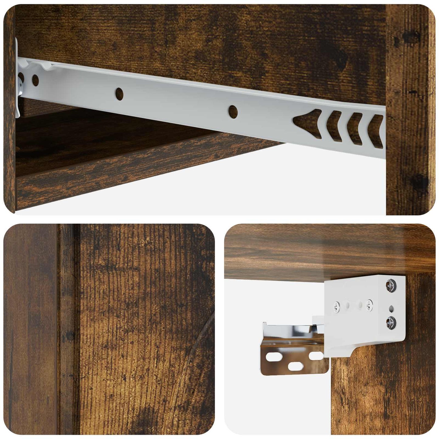 Wall-Mounted Side Table Smoked Oak 87.5 x 34.5 x 17 cm